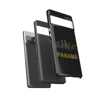 Panamá Skyline Tough Phone Case in black