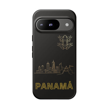 Panamá Skyline Tough Phone Case in black