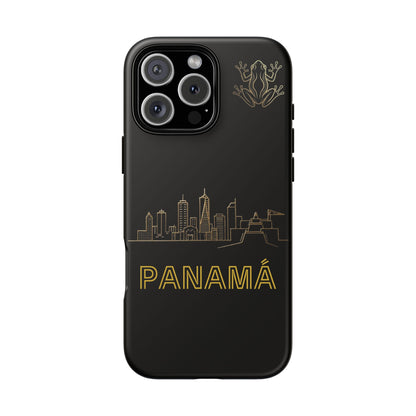Panamá Skyline Tough Phone Case in black