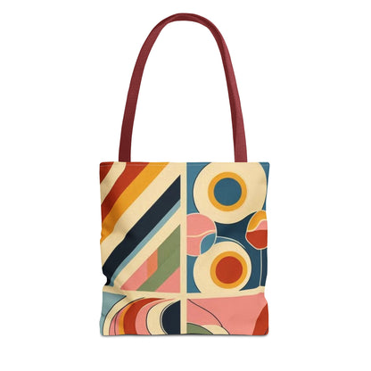 Bolso de mano con estampado de arcoíris cuadrado y colorido