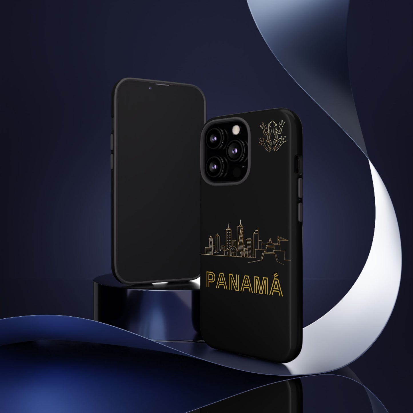 Panamá Skyline Tough Phone Case in black