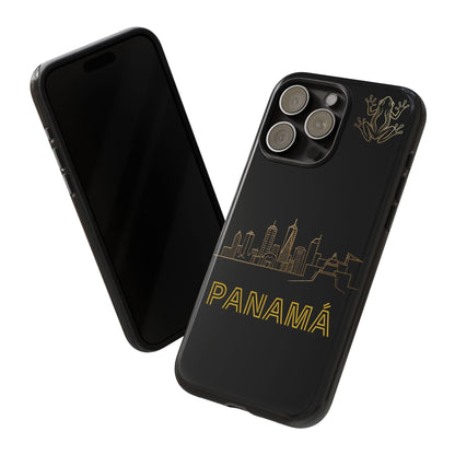 Panamá Skyline Tough Phone Case in black