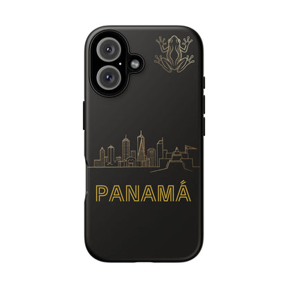 Panamá Skyline Tough Phone Case in black