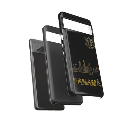 Panamá Skyline Tough Phone Case in black