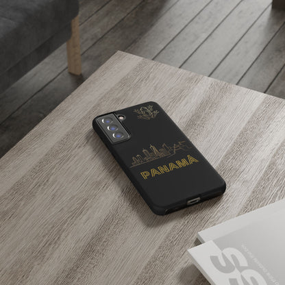 Panamá Skyline Tough Phone Case in black