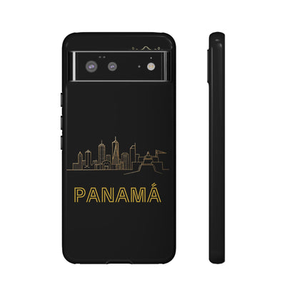 Panamá Skyline Tough Phone Case in black