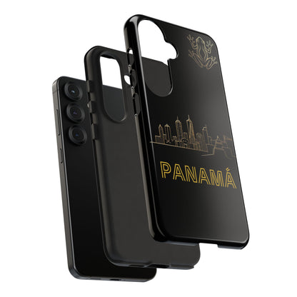 Panamá Skyline Tough Phone Case in black