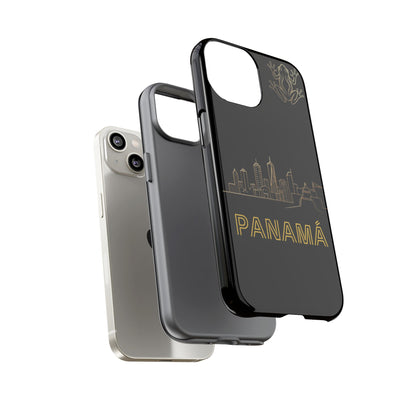 Panamá Skyline Tough Phone Case in black