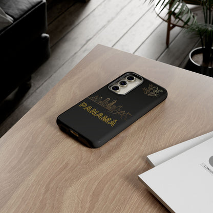 Panamá Skyline Tough Phone Case in black