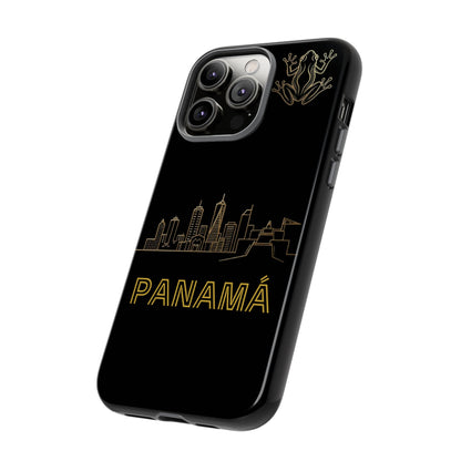 Panamá Skyline Tough Phone Case in black