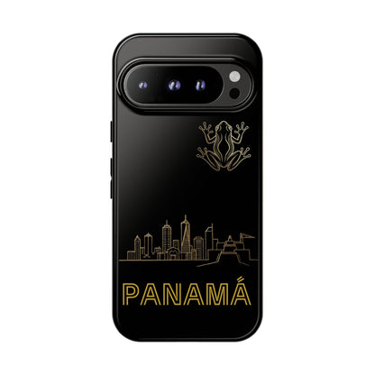 Panamá Skyline Tough Phone Case in black