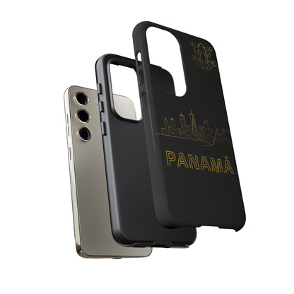 Panamá Skyline Tough Phone Case in black