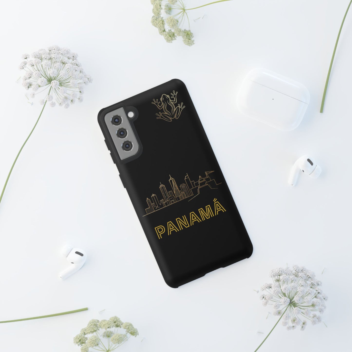 Panamá Skyline Tough Phone Case in black