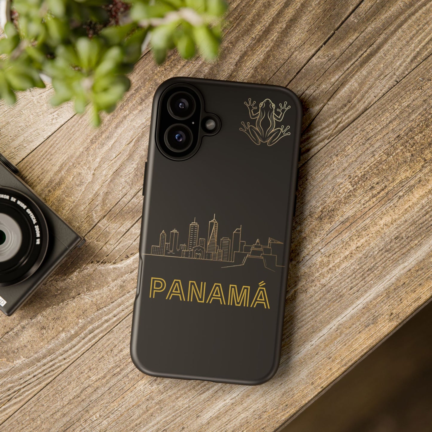 Panamá Skyline Tough Phone Case in black