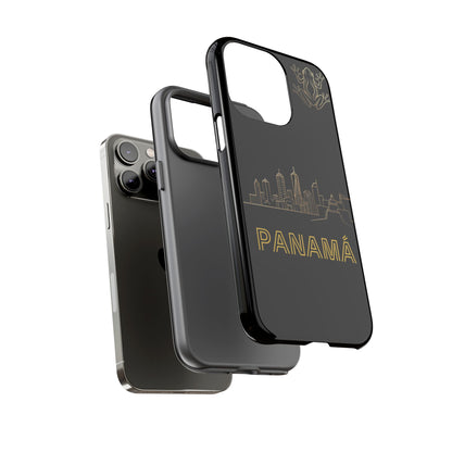 Panamá Skyline Tough Phone Case in black
