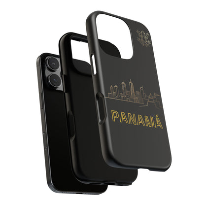 Panamá Skyline Tough Phone Case in black