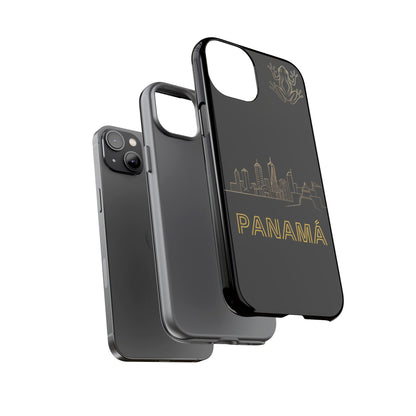 Panamá Skyline Tough Phone Case in black