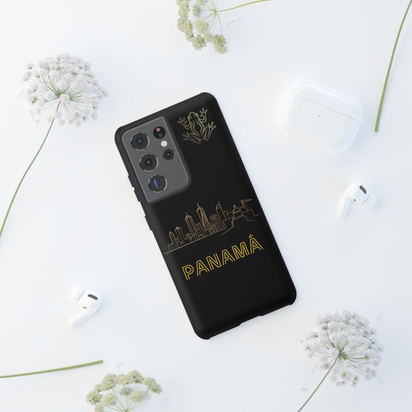 Panamá Skyline Tough Phone Case in black