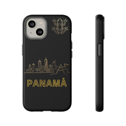 Panamá Skyline Tough Phone Case in black