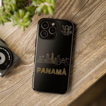 Panamá Skyline Tough Phone Case in black