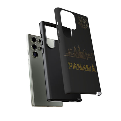 Panamá Skyline Tough Phone Case in black