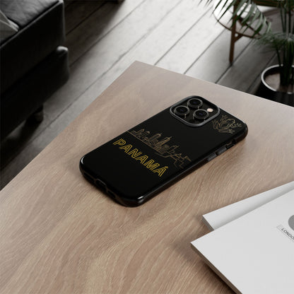 Panamá Skyline Tough Phone Case in black