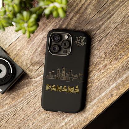 Panamá Skyline Tough Phone Case in black
