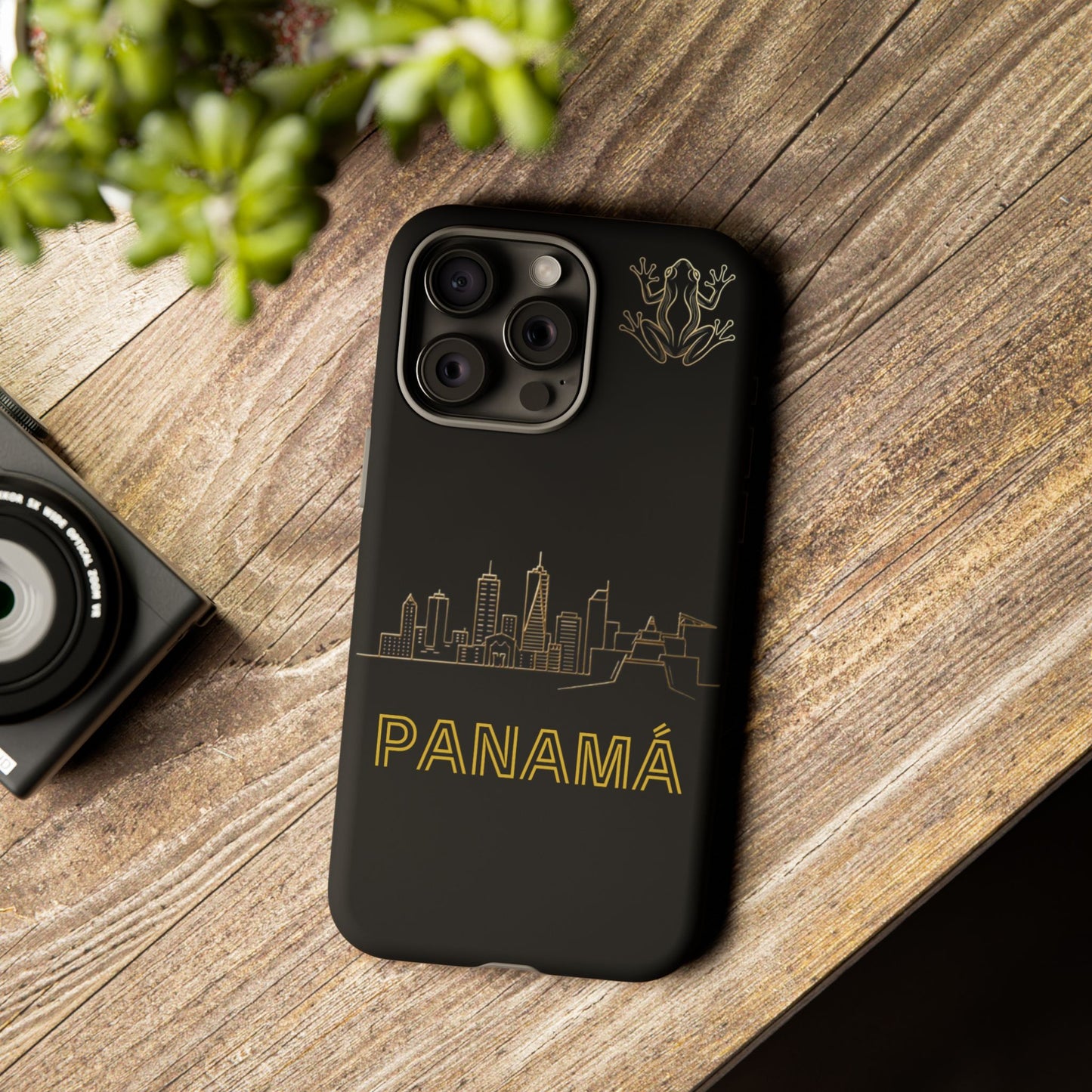 Panamá Skyline Tough Phone Case in black