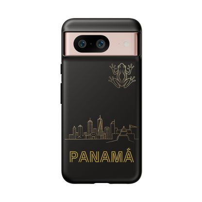 Panamá Skyline Tough Phone Case in black
