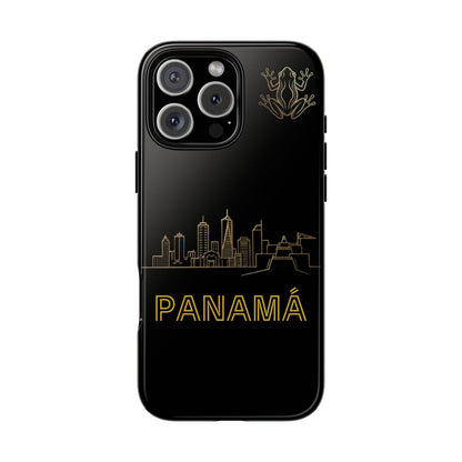 Panamá Skyline Tough Phone Case in black