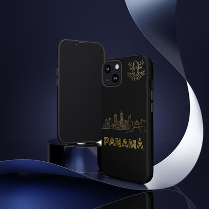 Panamá Skyline Tough Phone Case in black