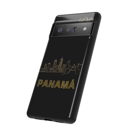 Panamá Skyline Tough Phone Case in black