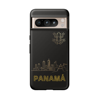 Panamá Skyline Tough Phone Case in black