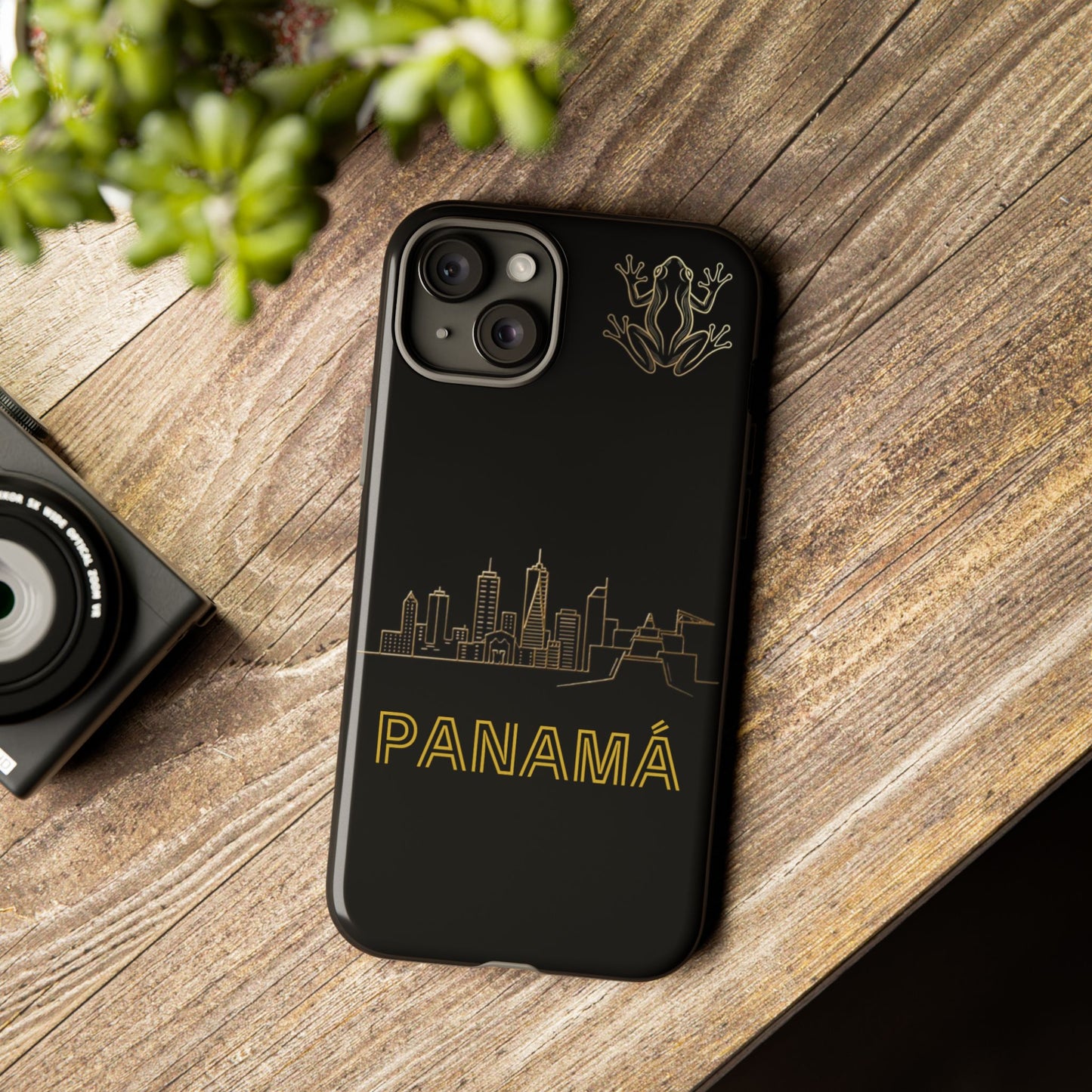 Panamá Skyline Tough Phone Case in black