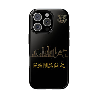 Panamá Skyline Tough Phone Case in black