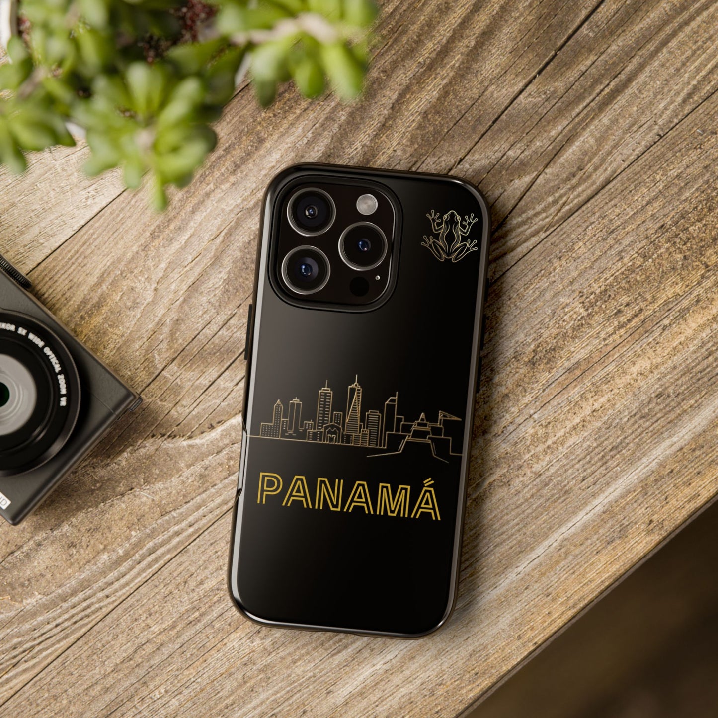 Panamá Skyline Tough Phone Case in black