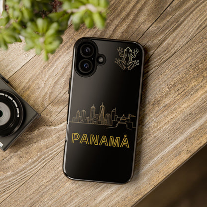 Panamá Skyline Tough Phone Case in black