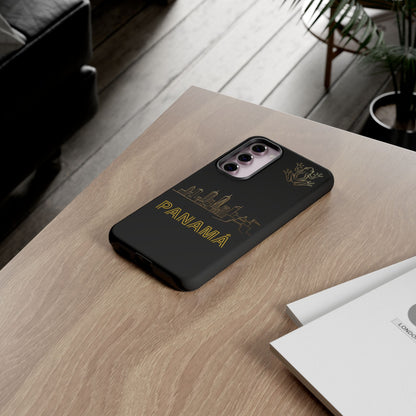 Panamá Skyline Tough Phone Case in black