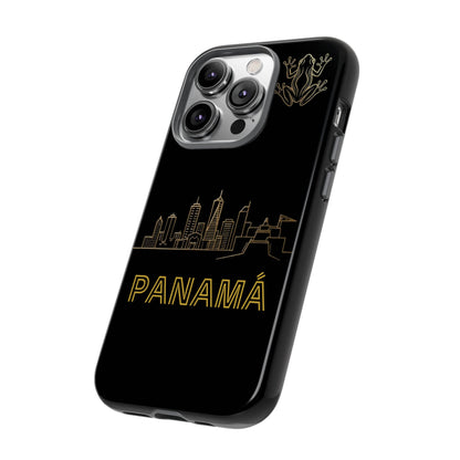 Panamá Skyline Tough Phone Case in black