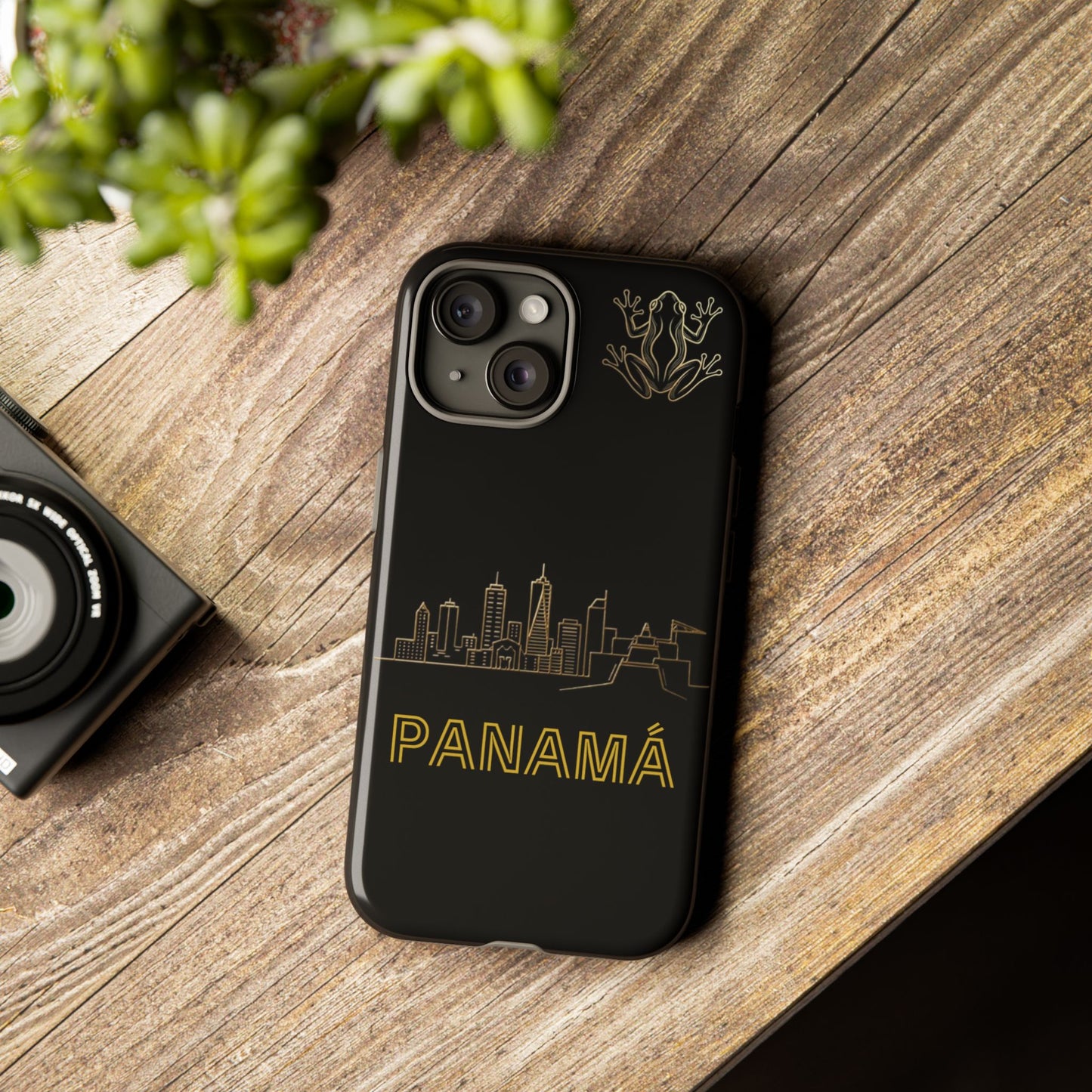 Panamá Skyline Tough Phone Case in black