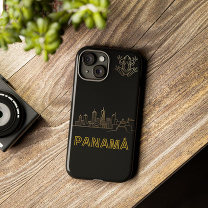 Panamá Skyline Tough Phone Case in black