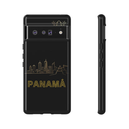 Panamá Skyline Tough Phone Case in black