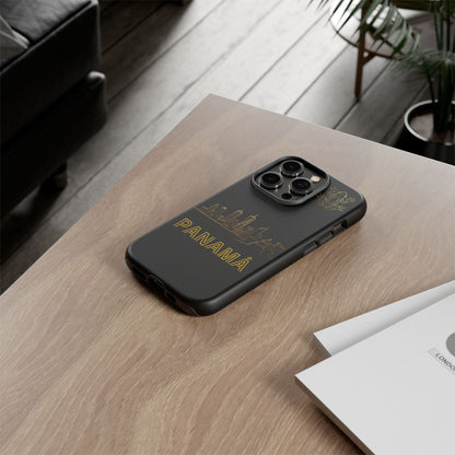 Panamá Skyline Tough Phone Case in black