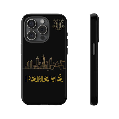 Panamá Skyline Tough Phone Case in black