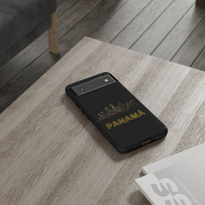 Panamá Skyline Tough Phone Case in black