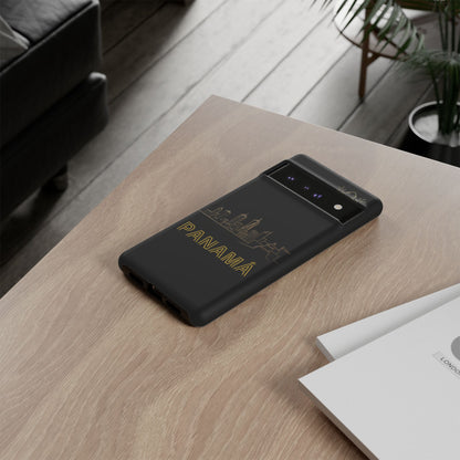 Panamá Skyline Tough Phone Case in black