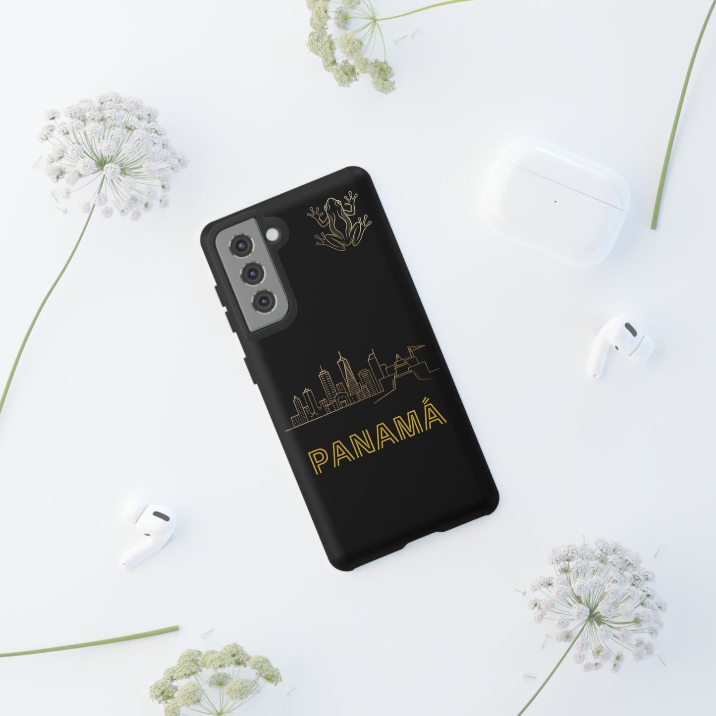 Panamá Skyline Tough Phone Case in black