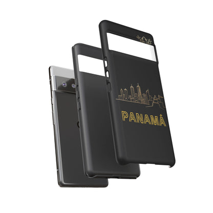 Panamá Skyline Tough Phone Case in black