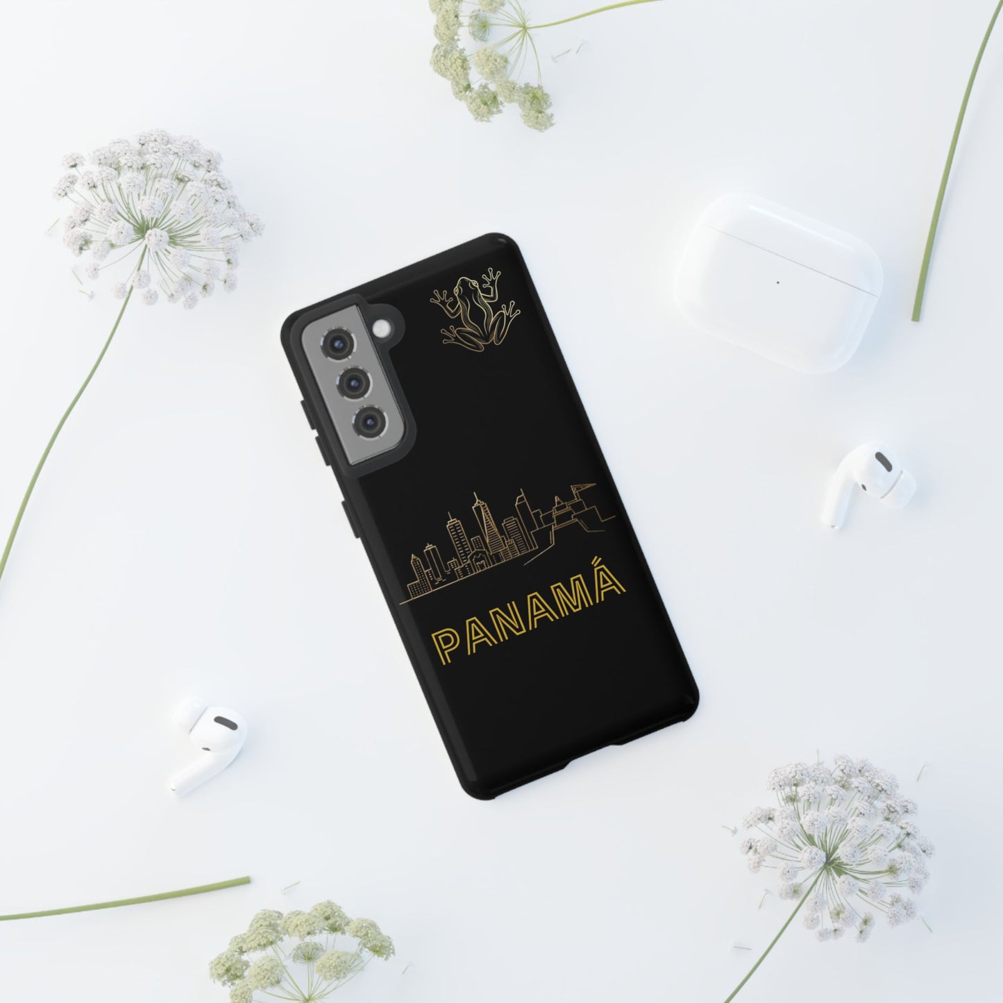 Panamá Skyline Tough Phone Case in black