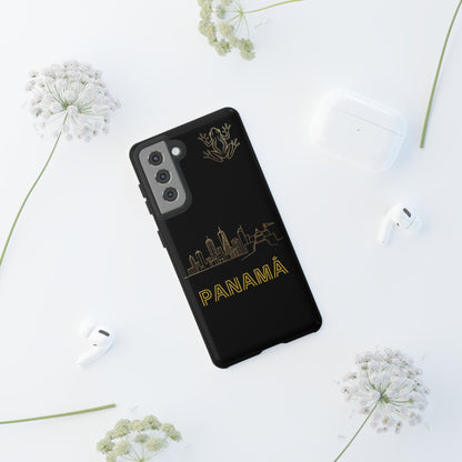Panamá Skyline Tough Phone Case in black